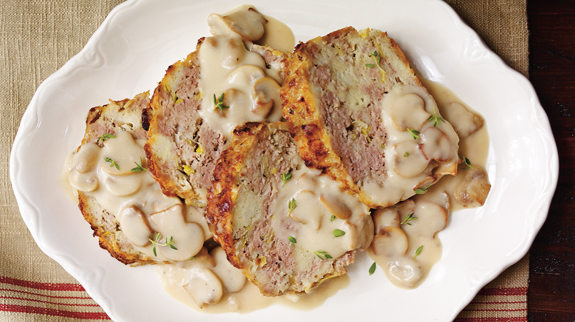  Meatloaf with mushroom sauce