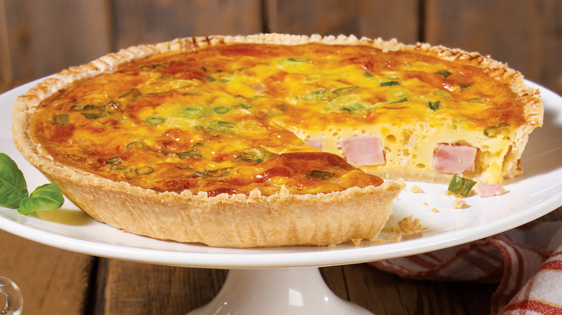 Ham and maple quiche