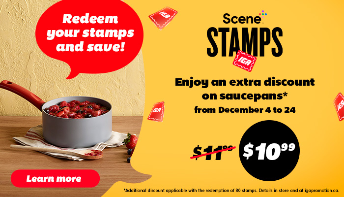 Enjoy an extra discount on saucepans* from December 4 to 24 - Learn more