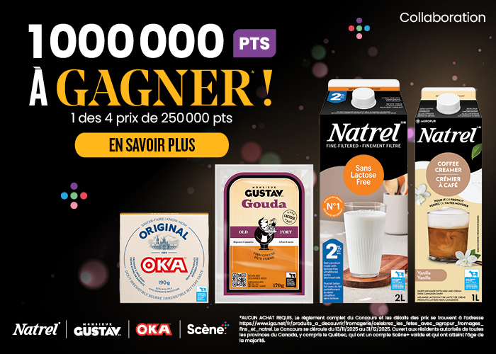 1000000 PTS A GAGNER! 1 des 4 prix de 250 000 pts EN SAVOIR PLUS